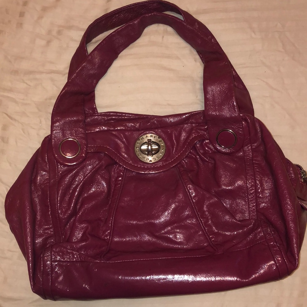 Authentic Marc Jacob Magenta Patent Leather Satch